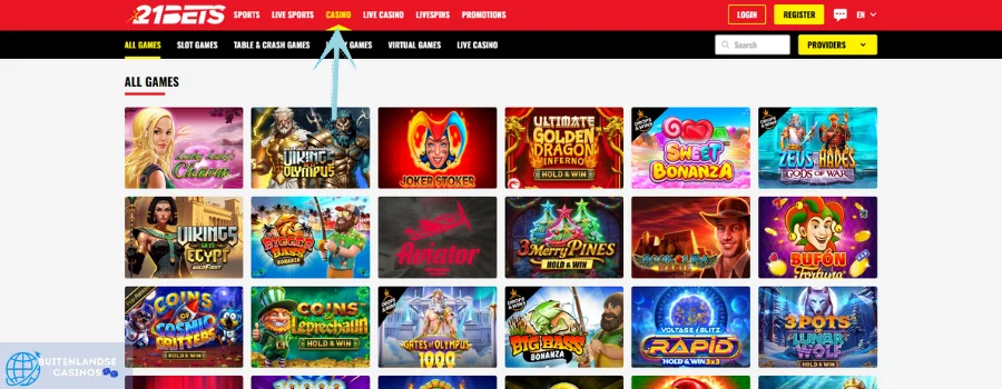 21Bets casino Spellen