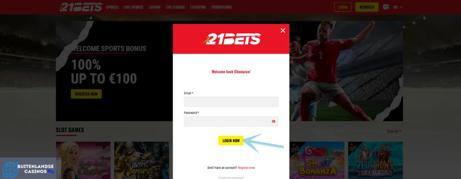 21Bets casino inloggen
