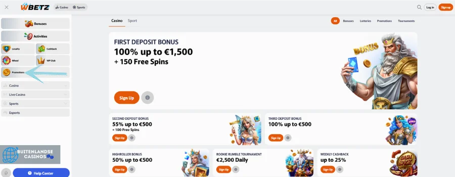 WBetz casino bonus