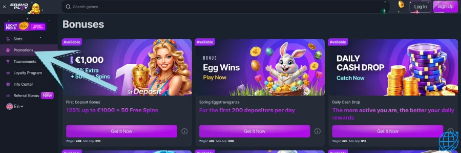 BravoPlay casino Bonus