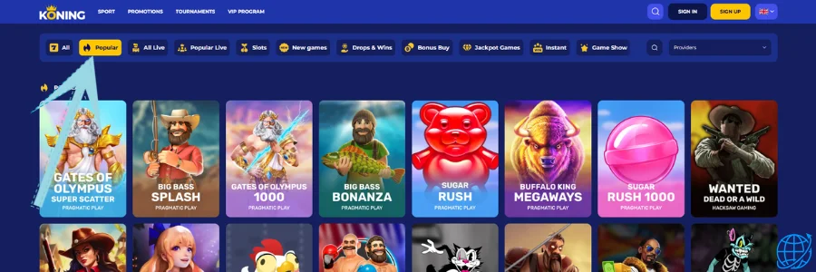 Koning casino Spel