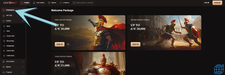 LegionBet casino Bonus