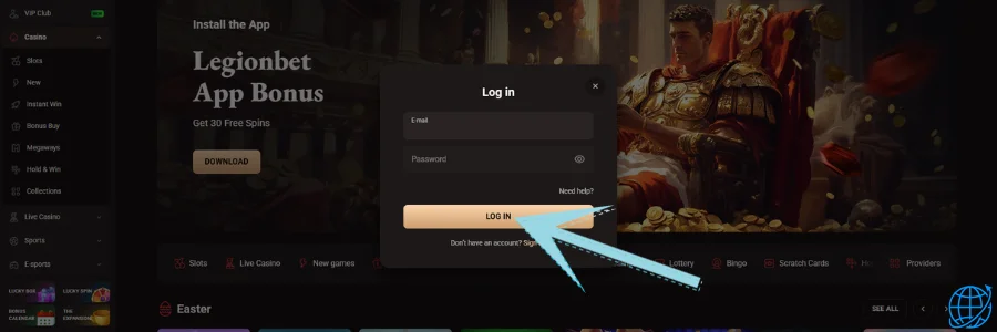 LegionBet casino Login