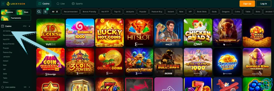 LuckyGem casino Spel