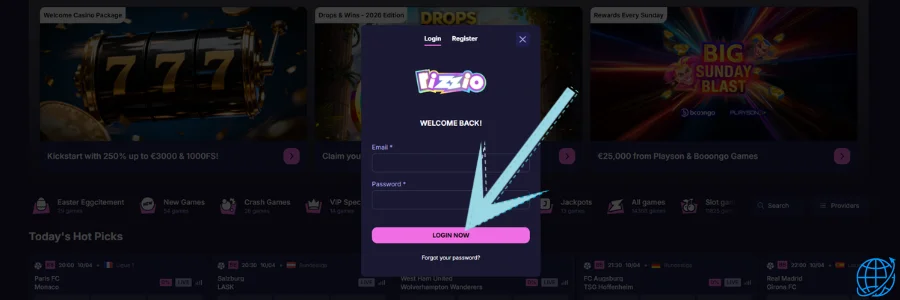 RIZZIO casino Login