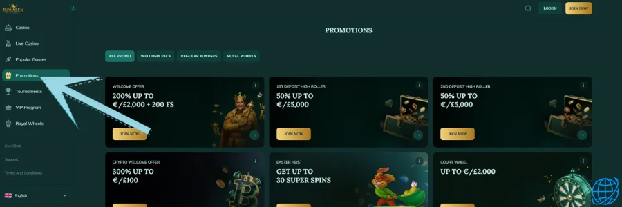 Royalen casino Bonus