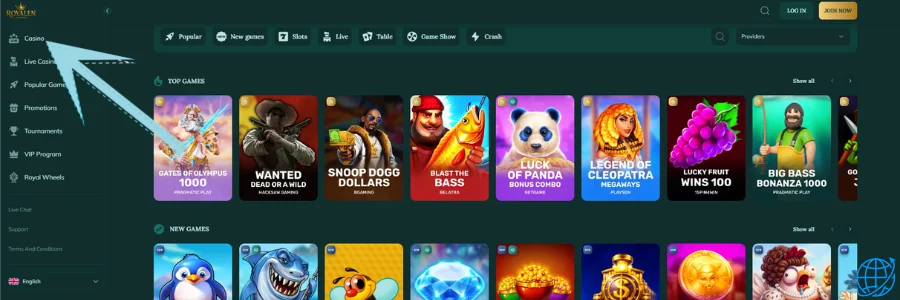 Royalen casino Spel