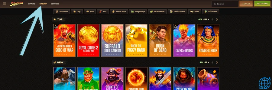 Sankra casino Spel