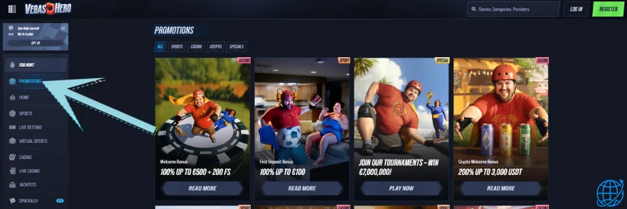 VegasHero casino Bonus