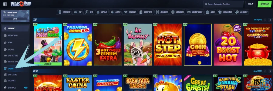 VegasHero casino Spel