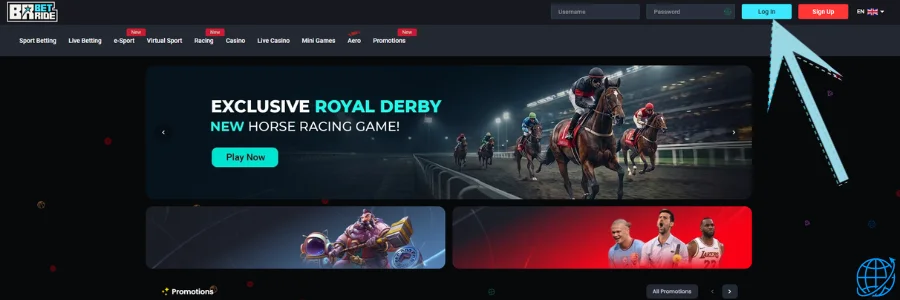 BetRide casino Login