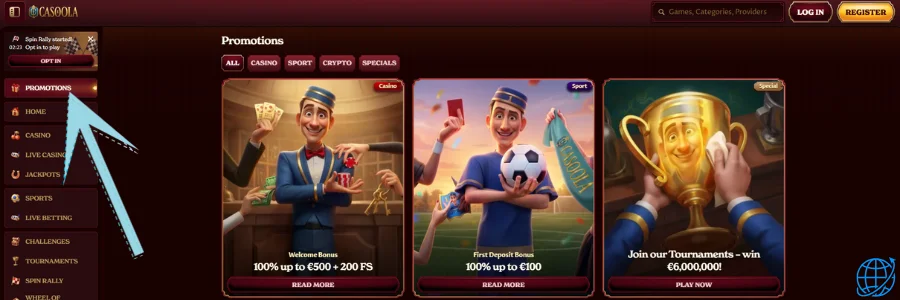 Casoola casino Bonus
