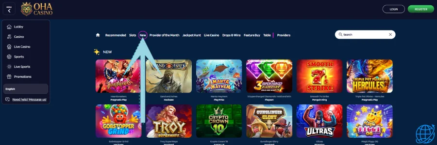 Oha casino Spel