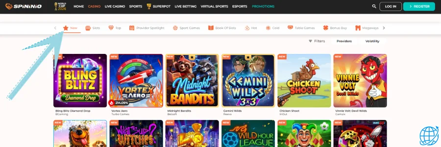Spininio casino Spel