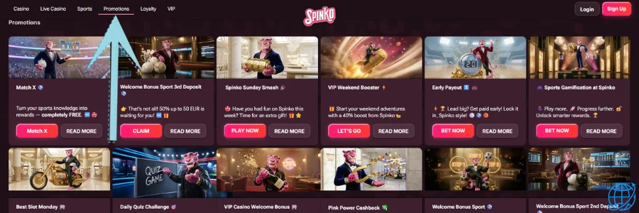 Spinko casino Bonus