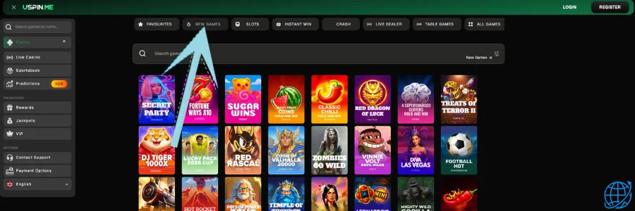 Uspin casino Spel