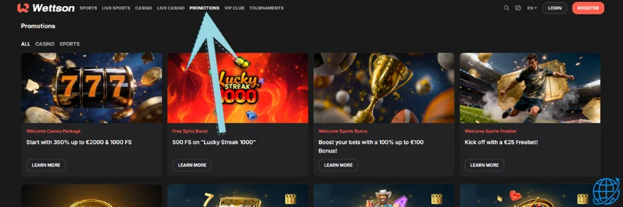 Wettson casino Bonus
